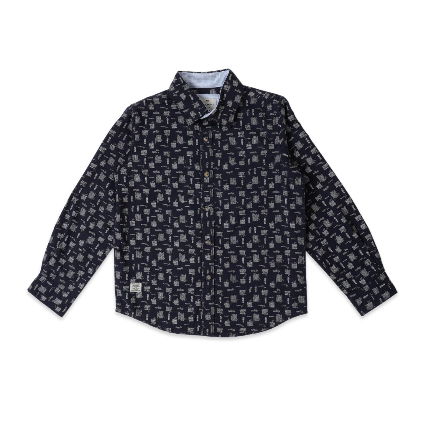 Pepe Jeans Boys Regular Fit Printed Shirts Navy