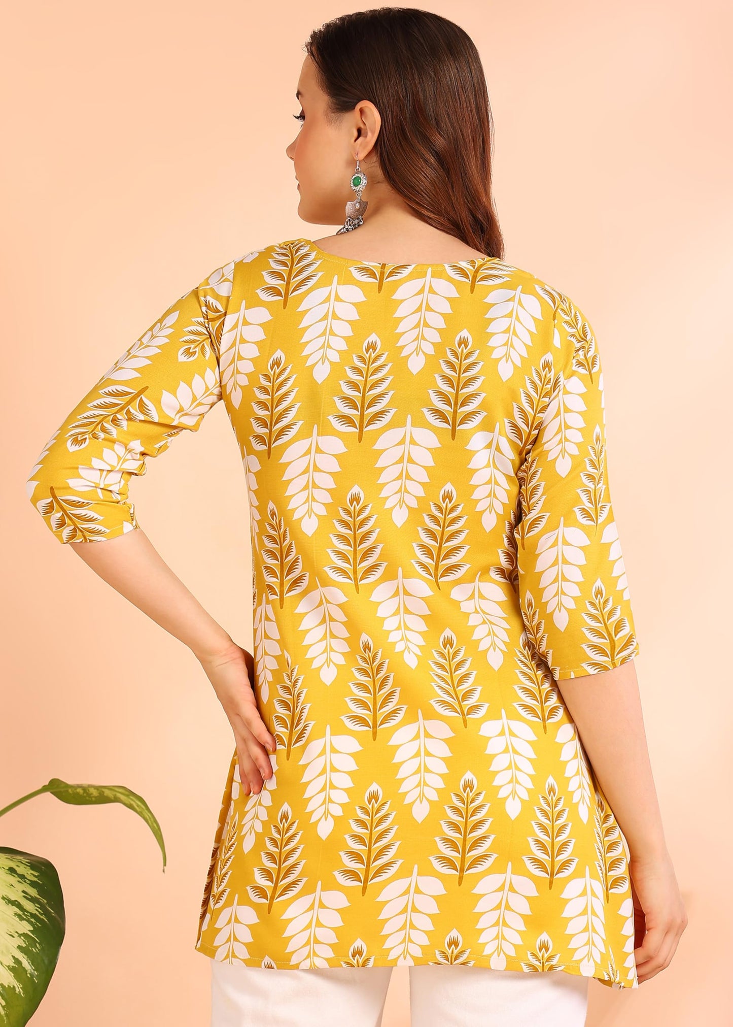 Dsk Studio Poly Rayon Short Kurti For Women & Girls Mustard