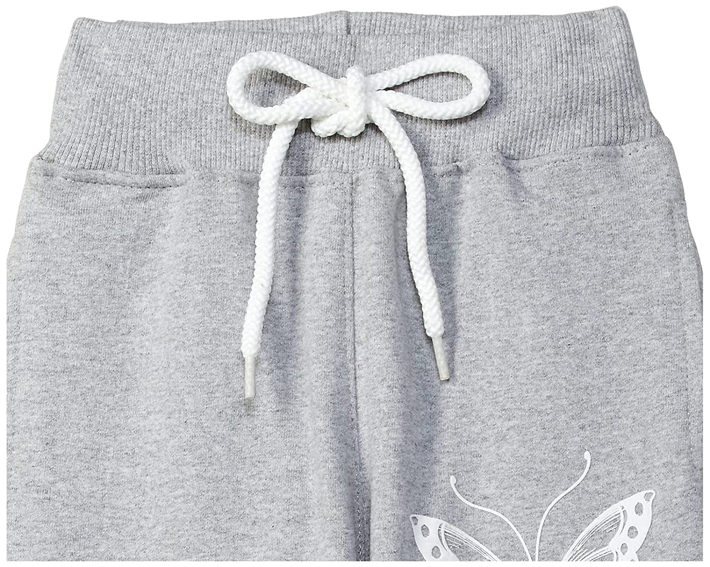 T2F Girls Regular Fit Printed Cotton Joggers Track Pants Grey