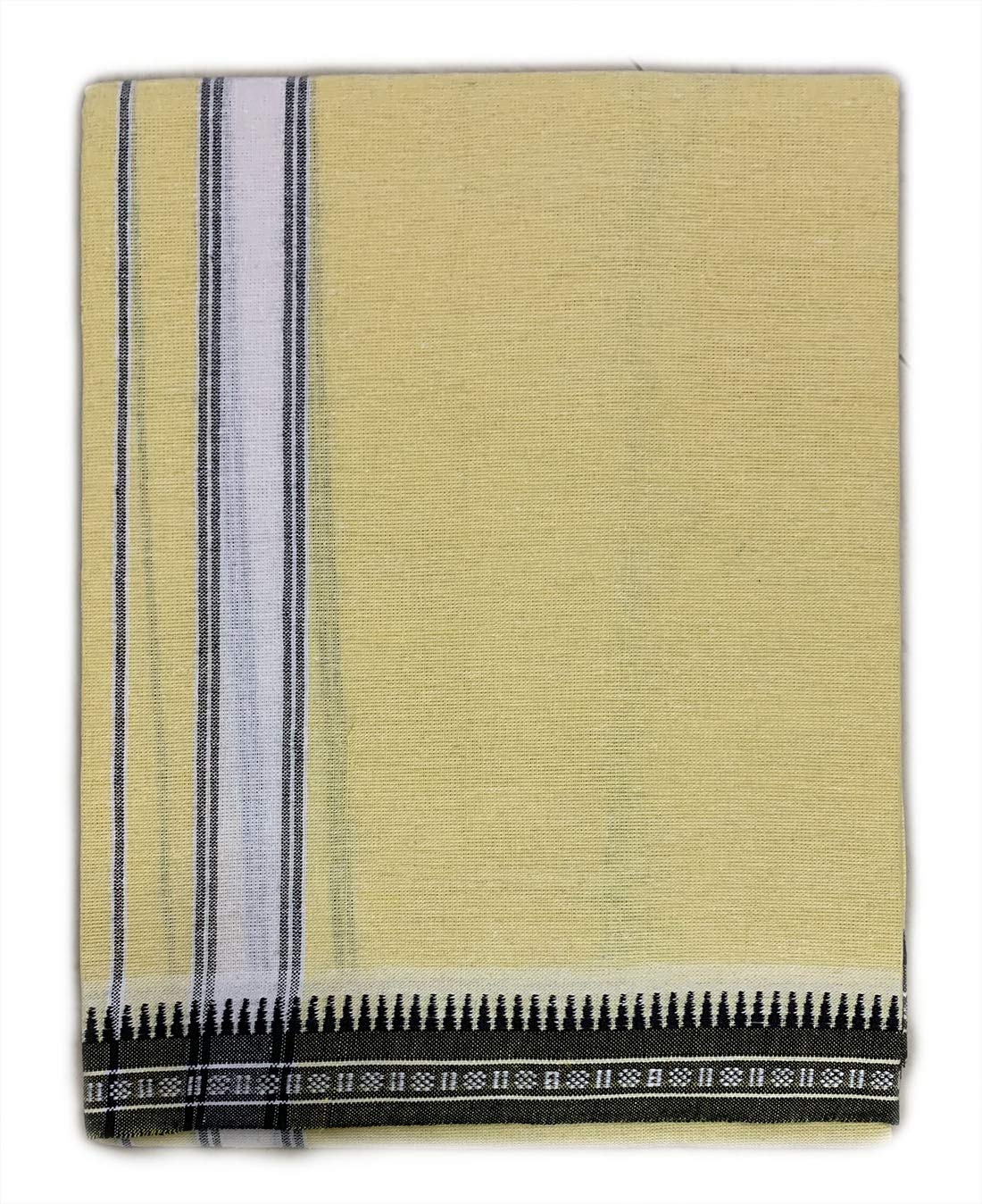 Prakasam Cotton Mens Colour Thalapathi Border Single Dhoti/Size1.28X2.00 Mtrs/Combo Pack Of 2 Dhoties