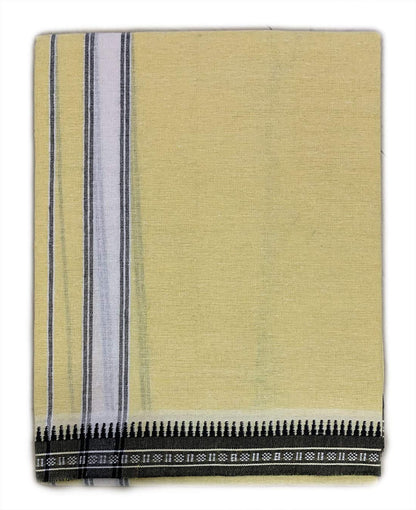 Prakasam Cotton Mens Colour Thalapathi Border Single Dhoti/Size1.28X2.00 Mtrs/Combo Pack Of 2 Dhoties