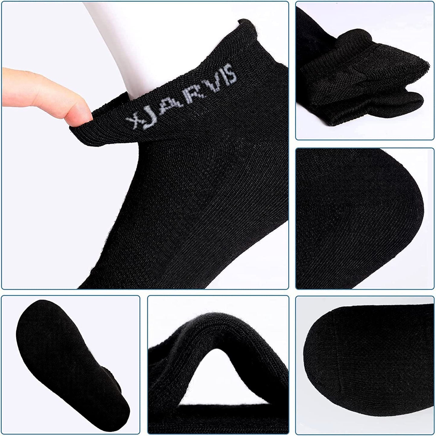 Xjarvis Ankle Length Socks For Men & Women - Moisture-Wicking, Odor-Free, Breathable Cotton, Cushioned Half Terry Combo - Ideal