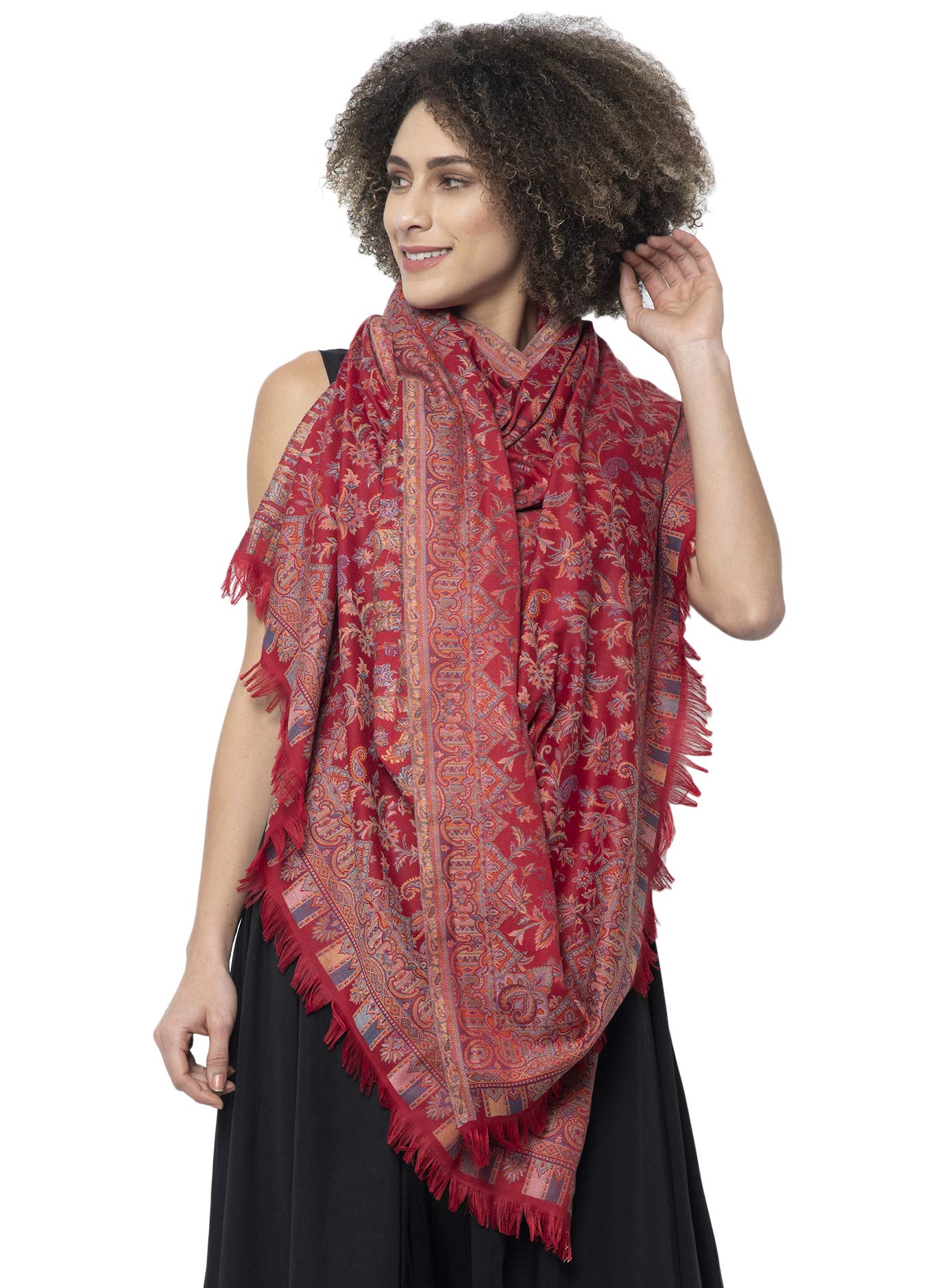 Weavers Villa Womens Shawl (Red), 100cm x 200cm