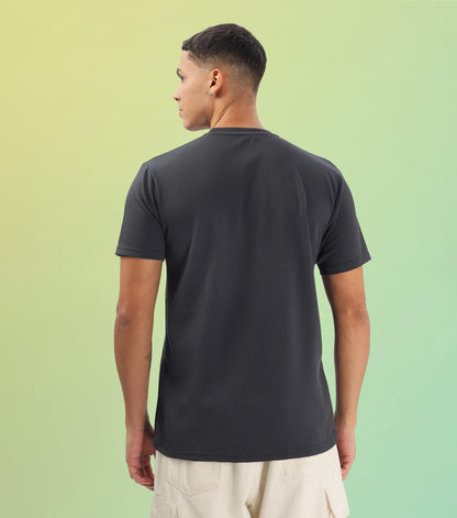 SHODOX Mens Solid Round Neck Half Sleeve Regular fit Tshirt (Pack of 1) Grey