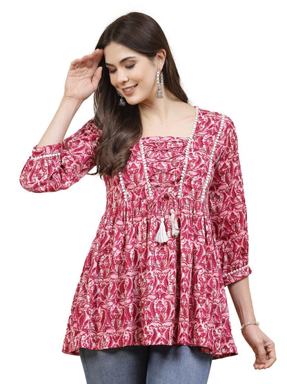 Stylum Womens Floral Printed Rayon Peplum Top