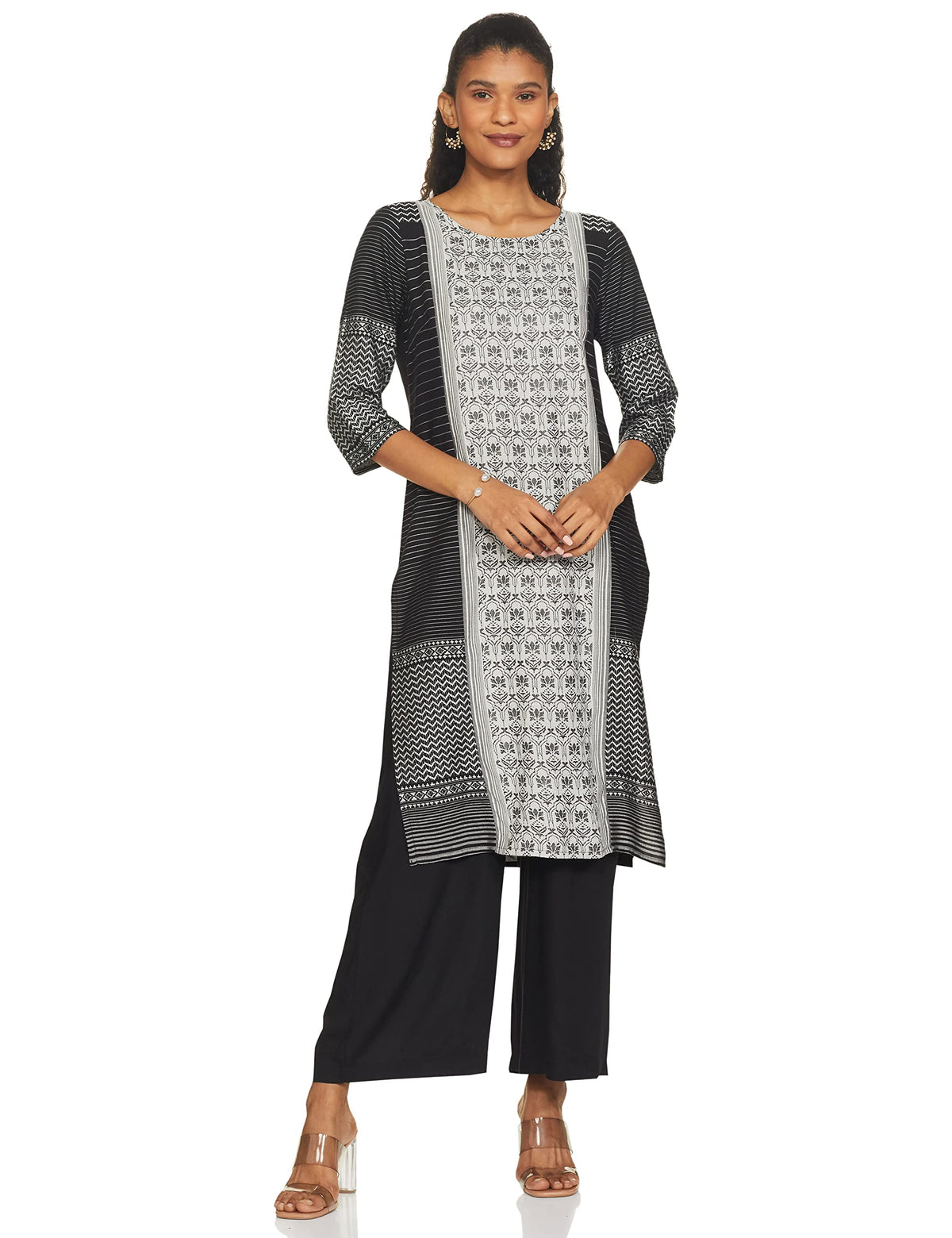 Black Printed Kurta-Palazzo Set