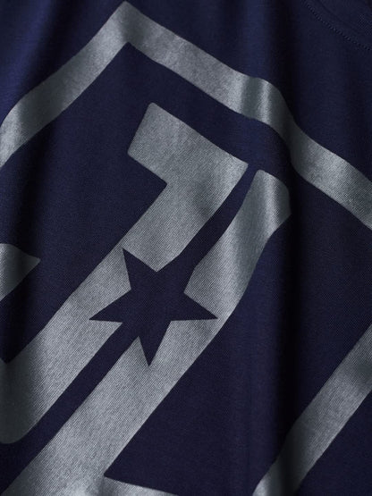 The Souled Store | Justice League Logo Mens and Boys | Graphic Printed Cotton 100% | Drop Cut Round Neck T-Shirts Navy Blue Colo