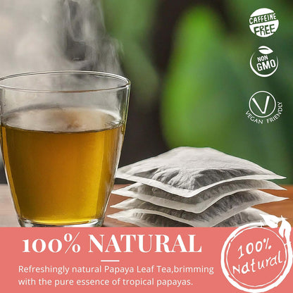 Akshit 75 Papaya Leaf Tea Bags (Té de hojas de papaya )– Caffeine-Free Herbal Support for Immunity & Digestion, Stress Relieving & Energy Tea.