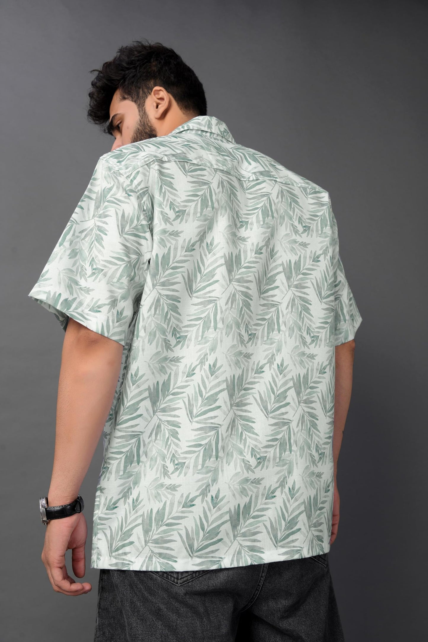 Brown Culture MenS Cotton Blend Abstract Print Shirt With Spread Collared Half Sleeves Standard Length And Button Down Closure