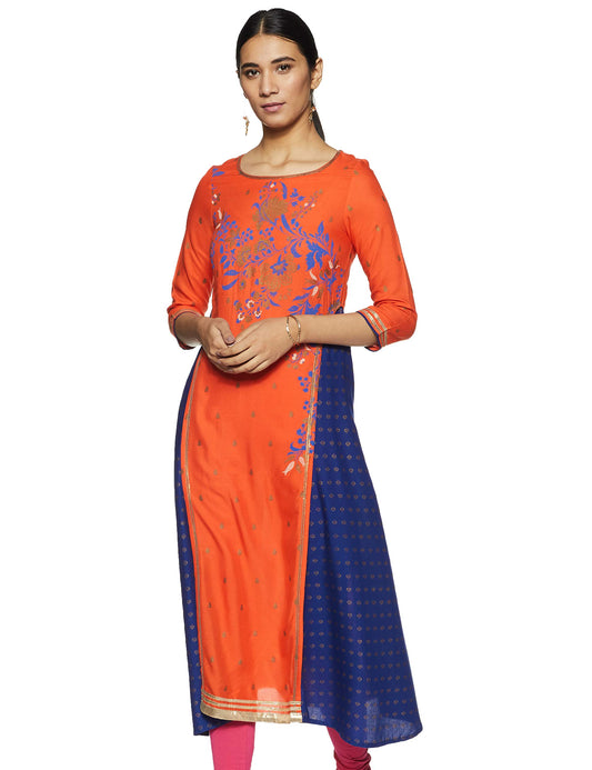 W for Woman Women's A-Line Kurta (17AU16973-50317_Spicy