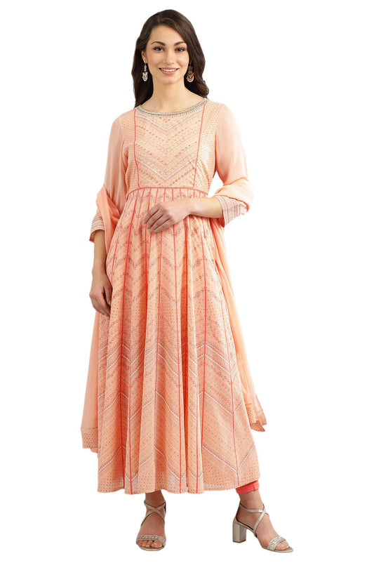 Aurelia Women's Polyester Kurta, Tights & Dupatta