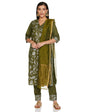 Ketch Polyester Womens Kurta Pant Dupatta Set (Khk3000313_Olive,Large