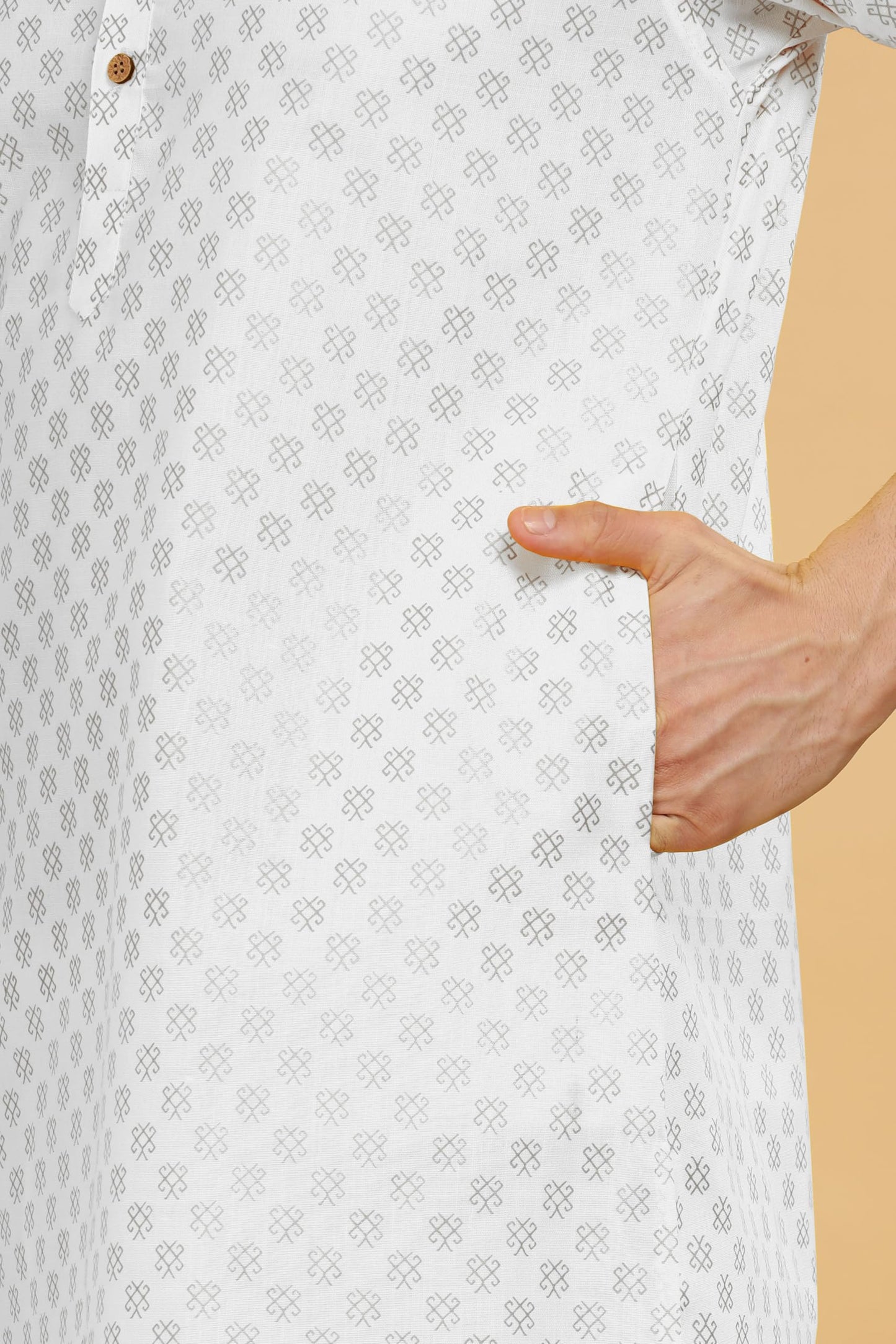 Be Active MenS Cotton Regular Kurta (C-399-1_White-1
