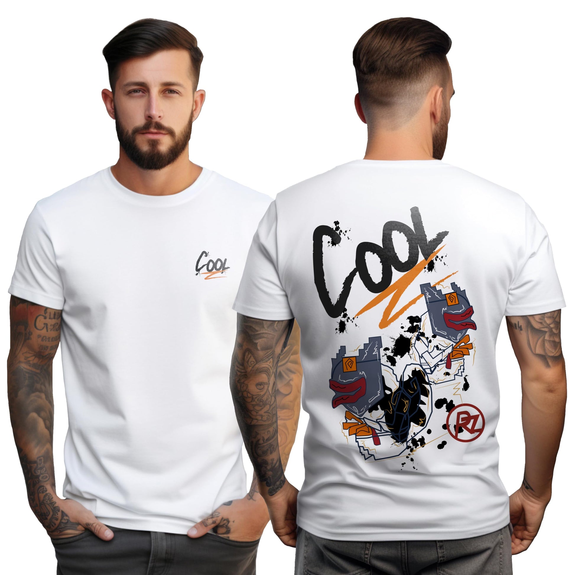 Peppyzone Mens Regular Fit T-Shirt (PZ-Trendy-45_White