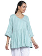 Libas WomenS Cotton Blend Regular Kurti (26906_Blue