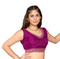 Pujia Mills Womens Sequin Embroidered V Neck Sleeveless Readymade Saree Blouse Indian Ethnic Designer Stitched Readymade Sequen
