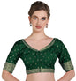 Pujia Mills Women Indian Ethnic Wear Designer Golden Codding With Zari Embroidered Diamond Work Round Neck Half Sleeve Readymade
