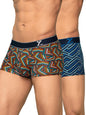 XYXX Mens Cotton Striped (Pack of 2) CR16_Trunk_01_2_3_Yellow Blue Stripes