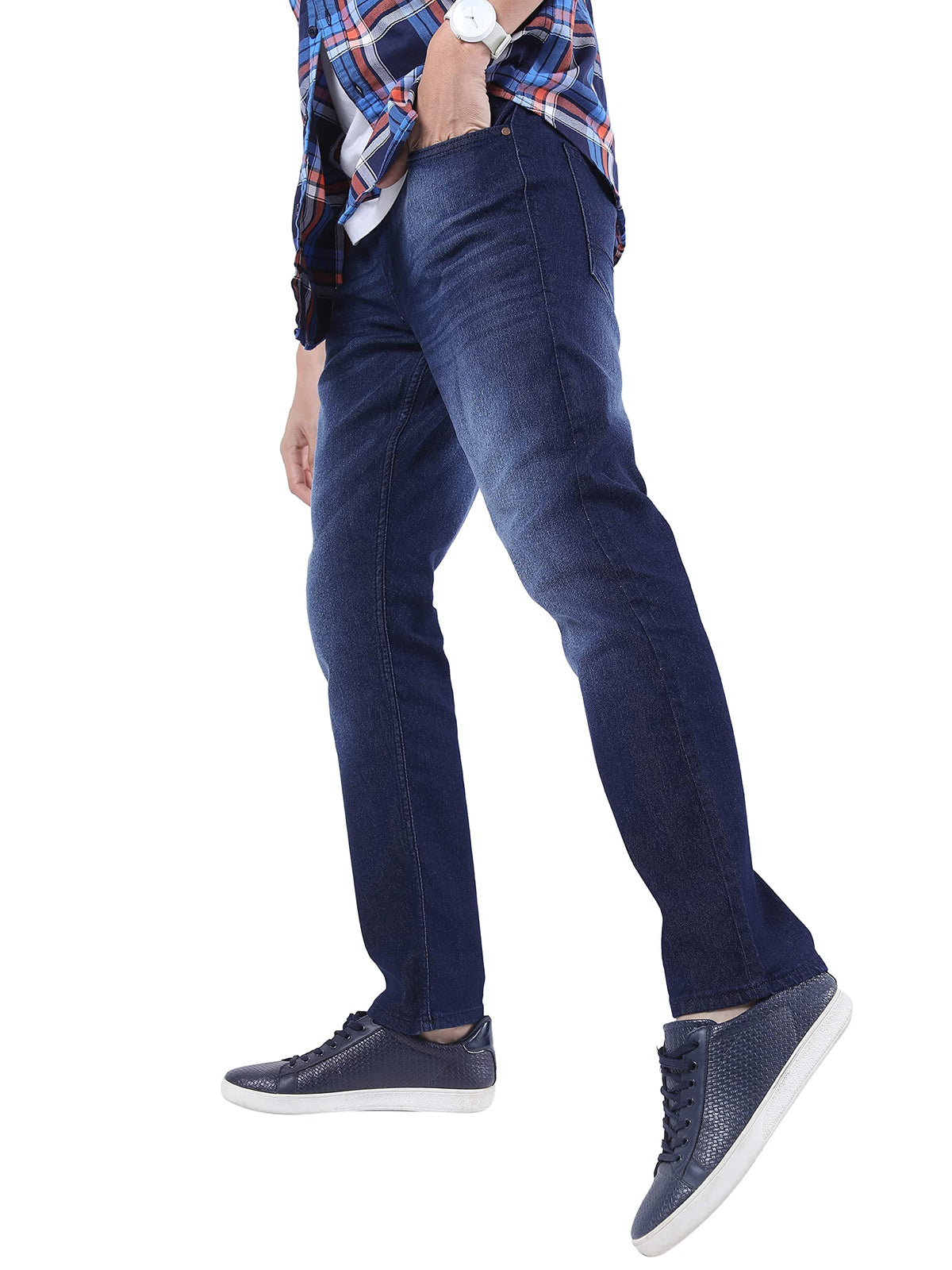 Ketch Men Mid Rise Straight Jeans (Khjn000525_Dark Blue_30)