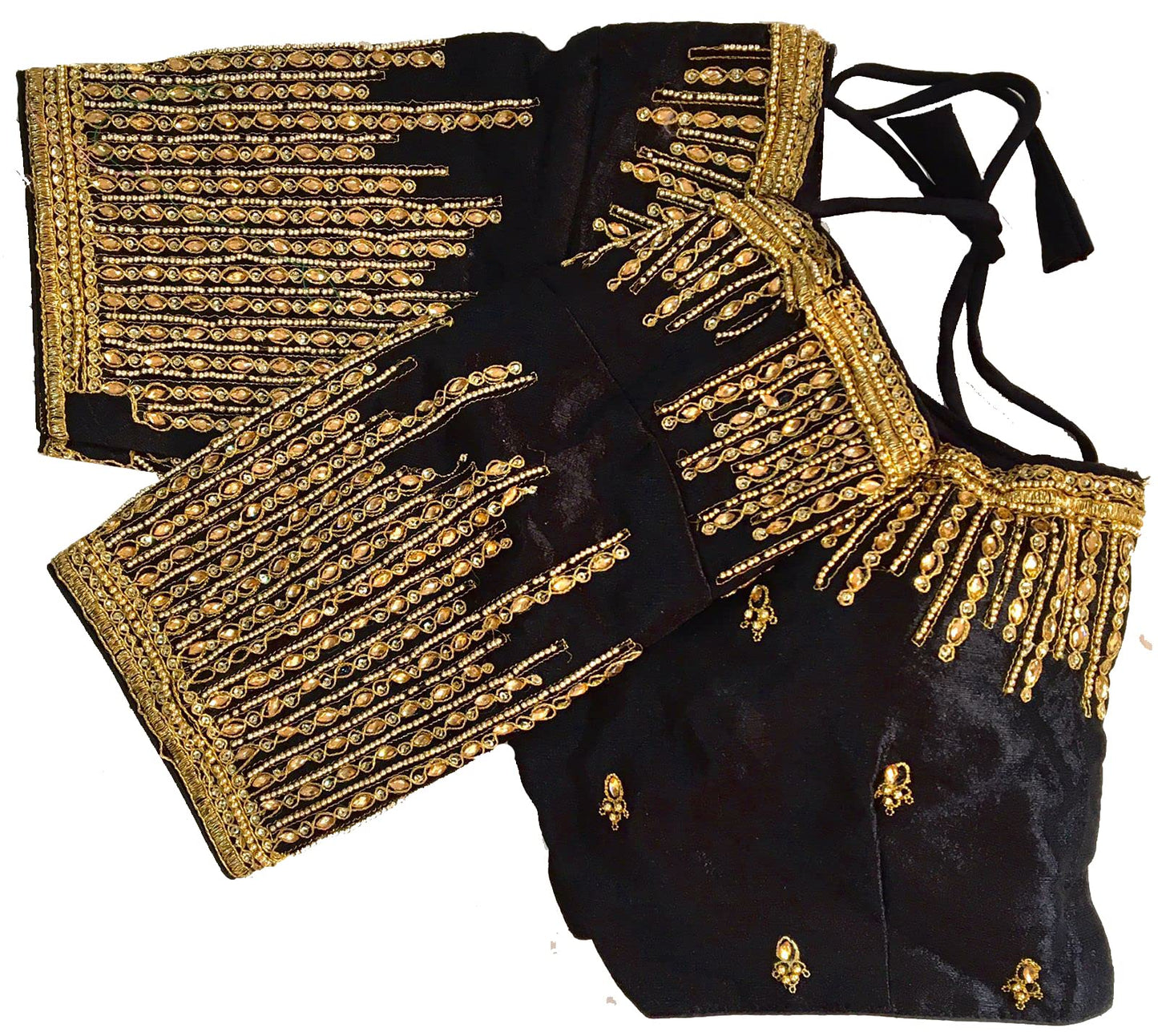 Pujia Mills WomenS Silk Embroidery Maggam Khatli Work With Stone Work Readymade Blouse