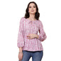 OOMPH! Peplum Tops for Women, Pink - mt533