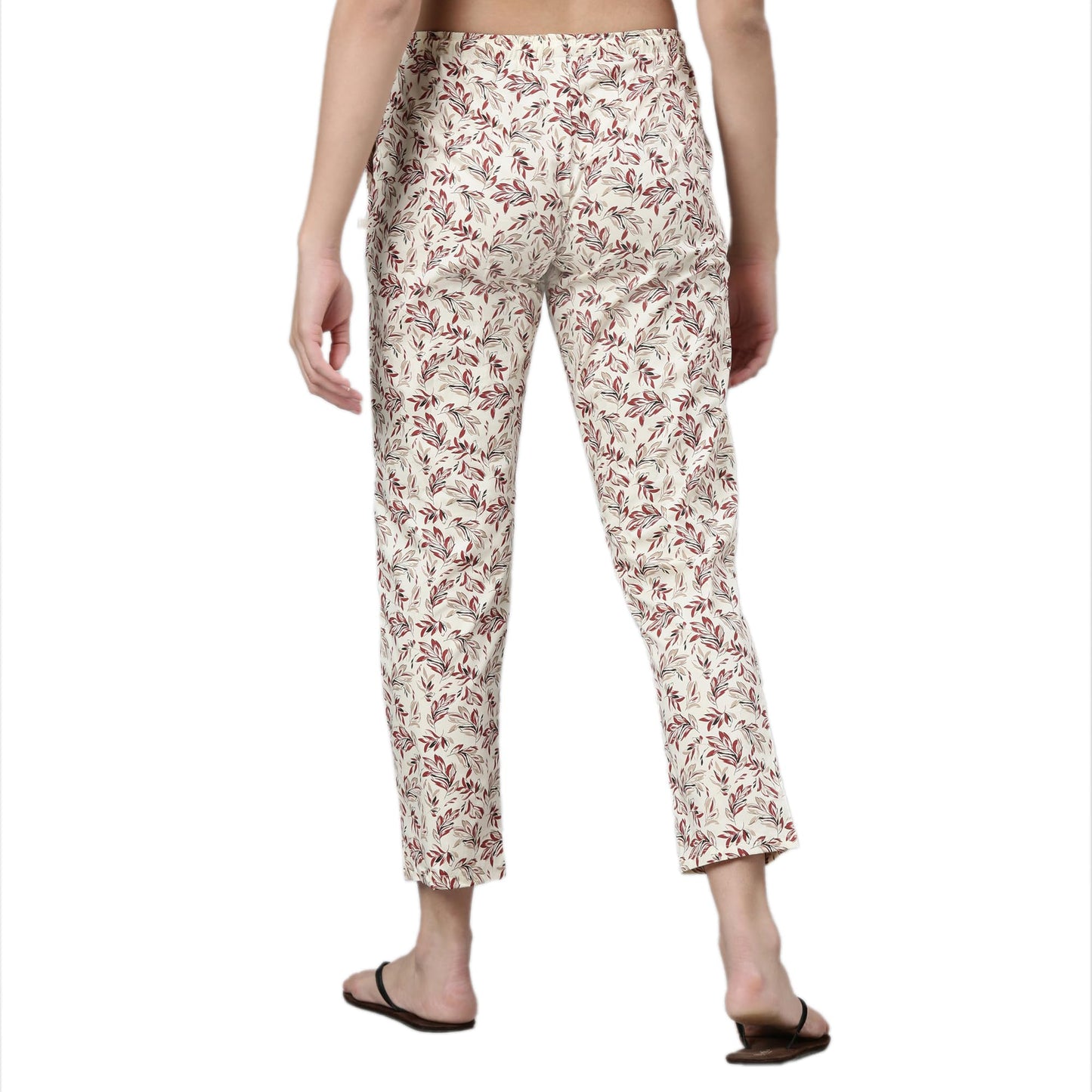Enamor E4A5 Mid-Rise Straight Leg Pant for Women with Side Pockets