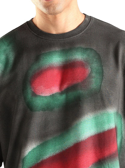 ADRO Trendy Oversized Baggy Fit Drop Shoulder Tshirt in Tie & Dye Style | French Terry Cotton Heavy Fabric Crew Neck T Shirt for
