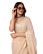 Vairagee Women Soft Georgette Emroidery Saree With Sequence Lace Unstitched Blouse (6236)