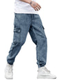 Noble Monk MenS Baggy Fit Jeans | Cargo Pocket | Denim Jeans | Streachable Jean For Men Indigo