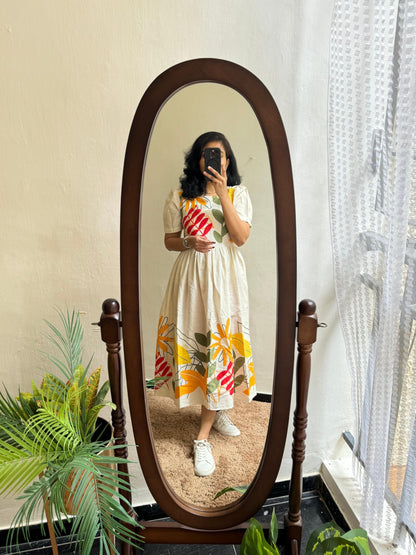 GoSriKi Women's Pure Reyon Anarkali Printed Kurta | Floral Flower Design Print | Anarkali Kurti for Women | Western Maxi Fit & Flare Dress | Casual Spring and Everyday Wear