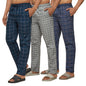 XYXX Mens Super Combed Cotton Checkered Checkmate Pyjamas [Pack of 3] Elasticated Waist, Drawstring | Loungewear for Men in Red