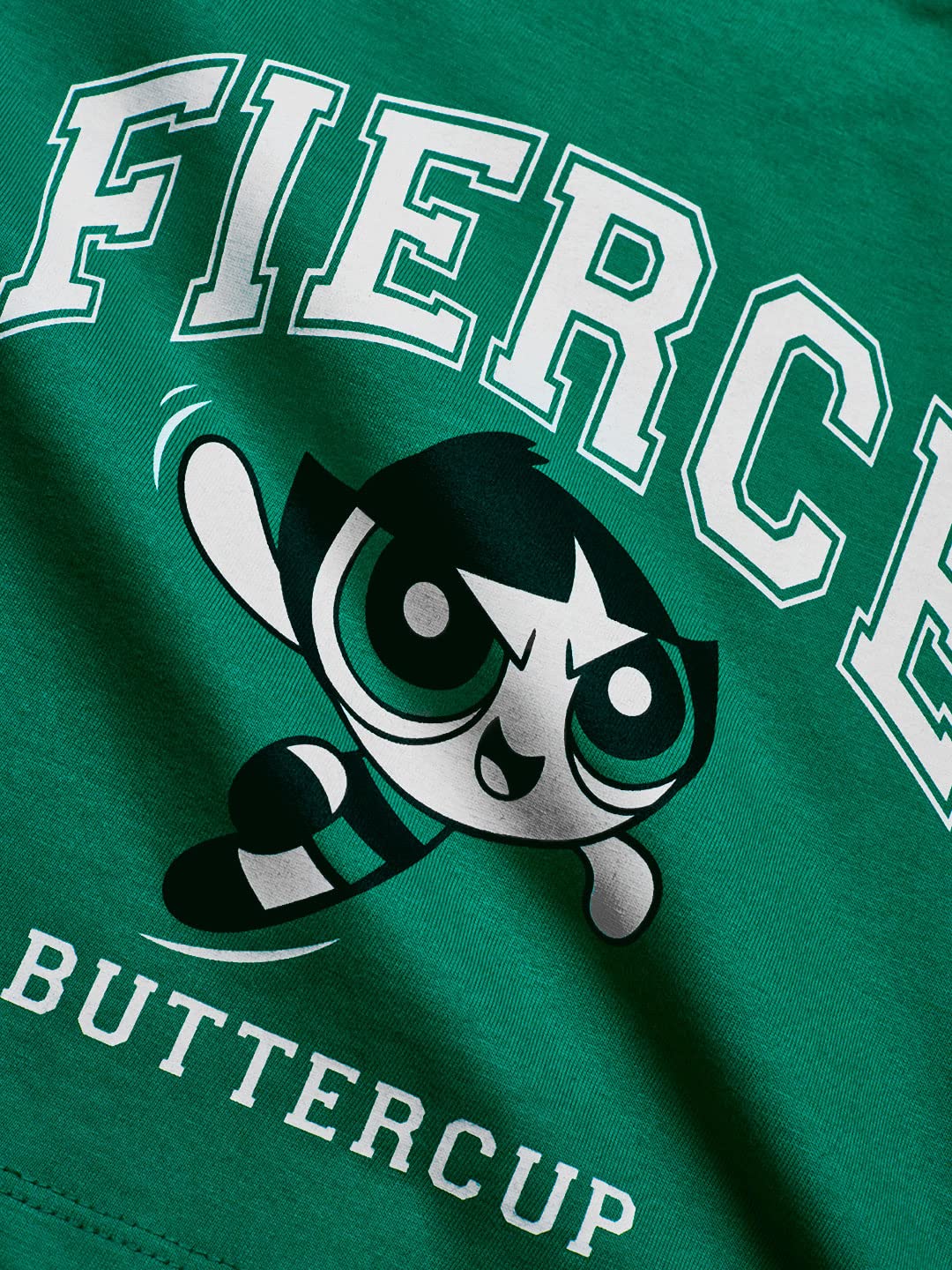 The Souled Store|Official Powerpuff Girls: Fierce Kids and Girls Crop Tops|Half Sleeve|Regular fit Graphic Printed| 100% Cotton