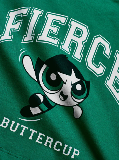 The Souled Store|Official Powerpuff Girls: Fierce Kids and Girls Crop Tops|Half Sleeve|Regular fit Graphic Printed| 100% Cotton