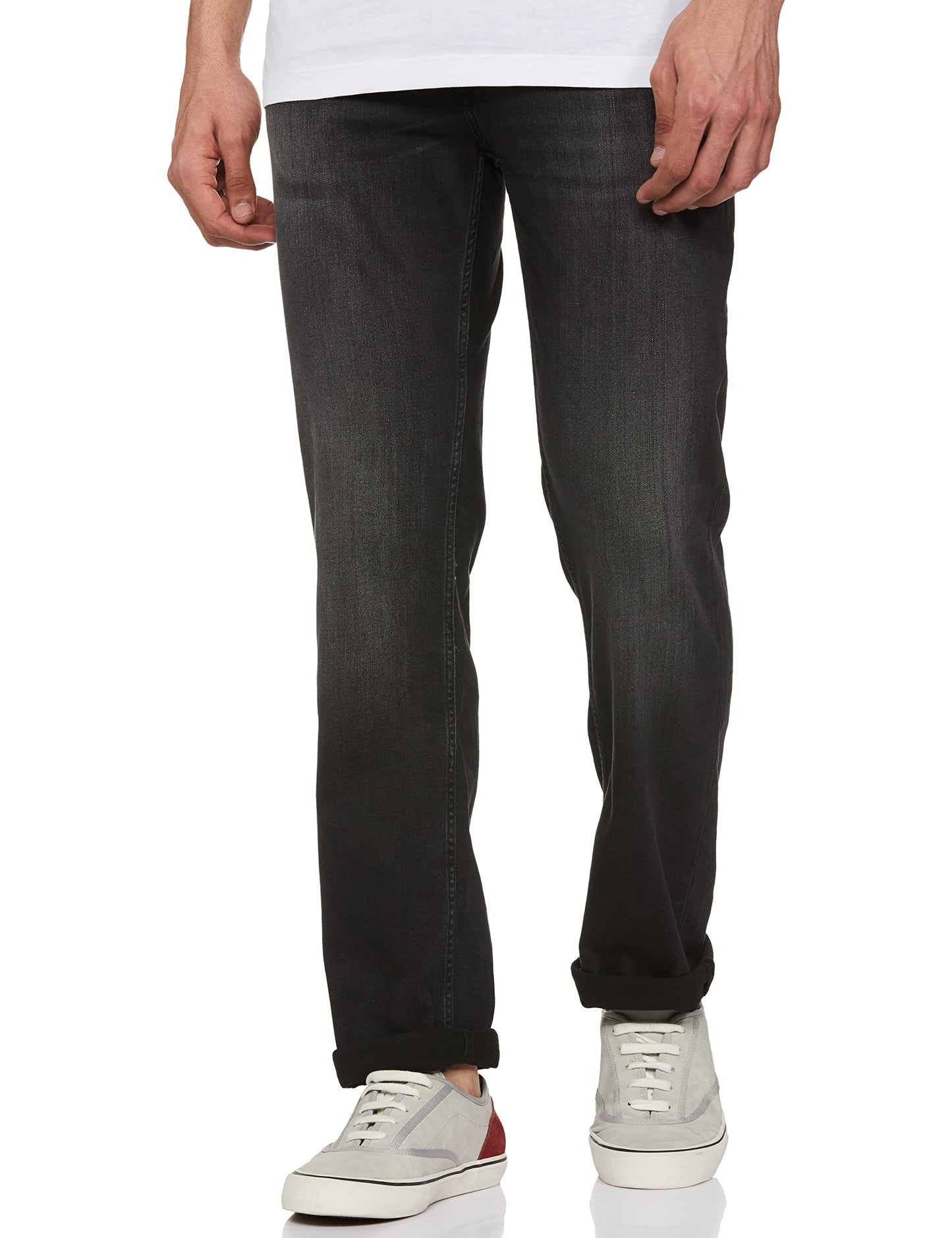 Pepe Jeans MenS Regular Mid Rise Jeans (Pm206825R98_Black Used_36)