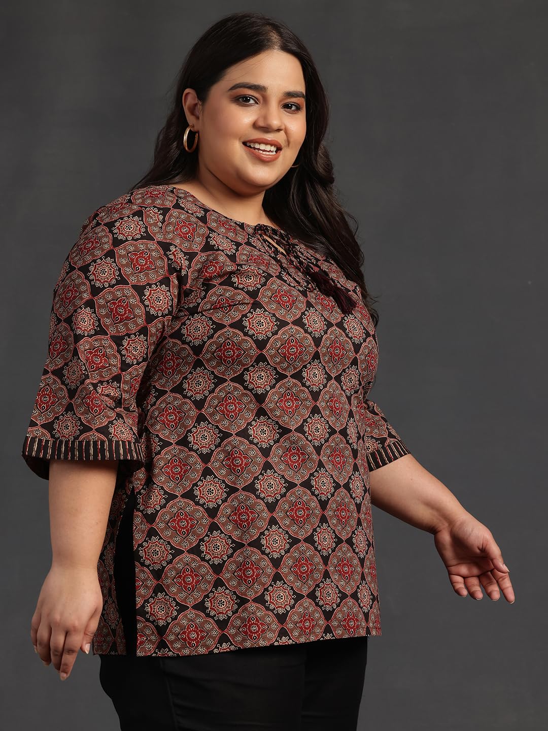 Extra Love By Libas Women's Cotton Printed Straight Kurti