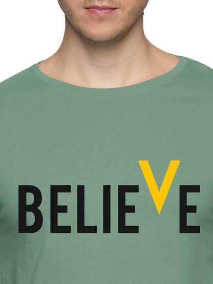 ADRO Men's Believe Design Printed T-Shirt (RNR-M-BVV-PT_Pista)