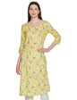 Aurelia Women's Viscose Floral Regular Kurta (23FEA14102-507154_Yellow_XS