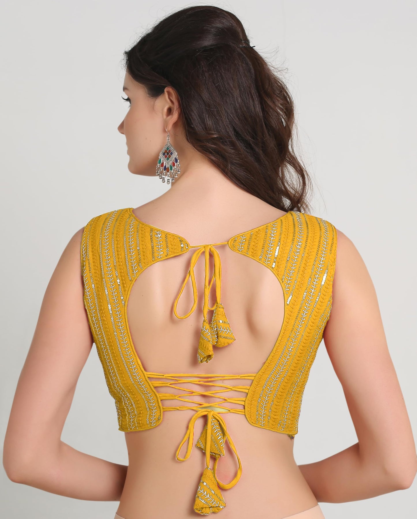 Pujia Mills WomenS Indian Ethnic Wear Sabyasachi Sequence With Dhaga Embroidered Zari Work Sweetheart Neck Blouse Sleeveless Re