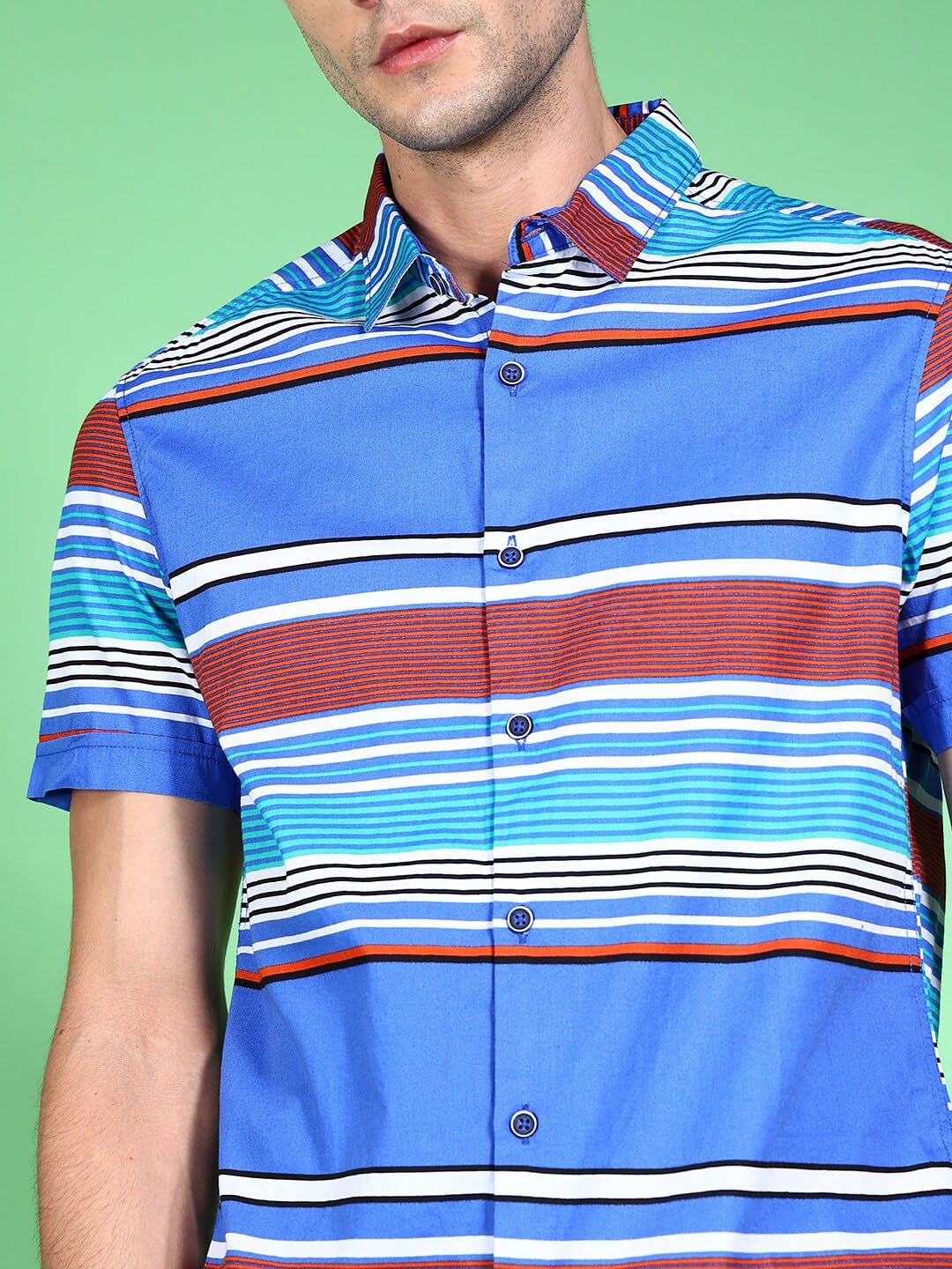 The Indian Garage Co Mens Slim Fit Shirt (0623-SHPPPR-05-01_Blue
