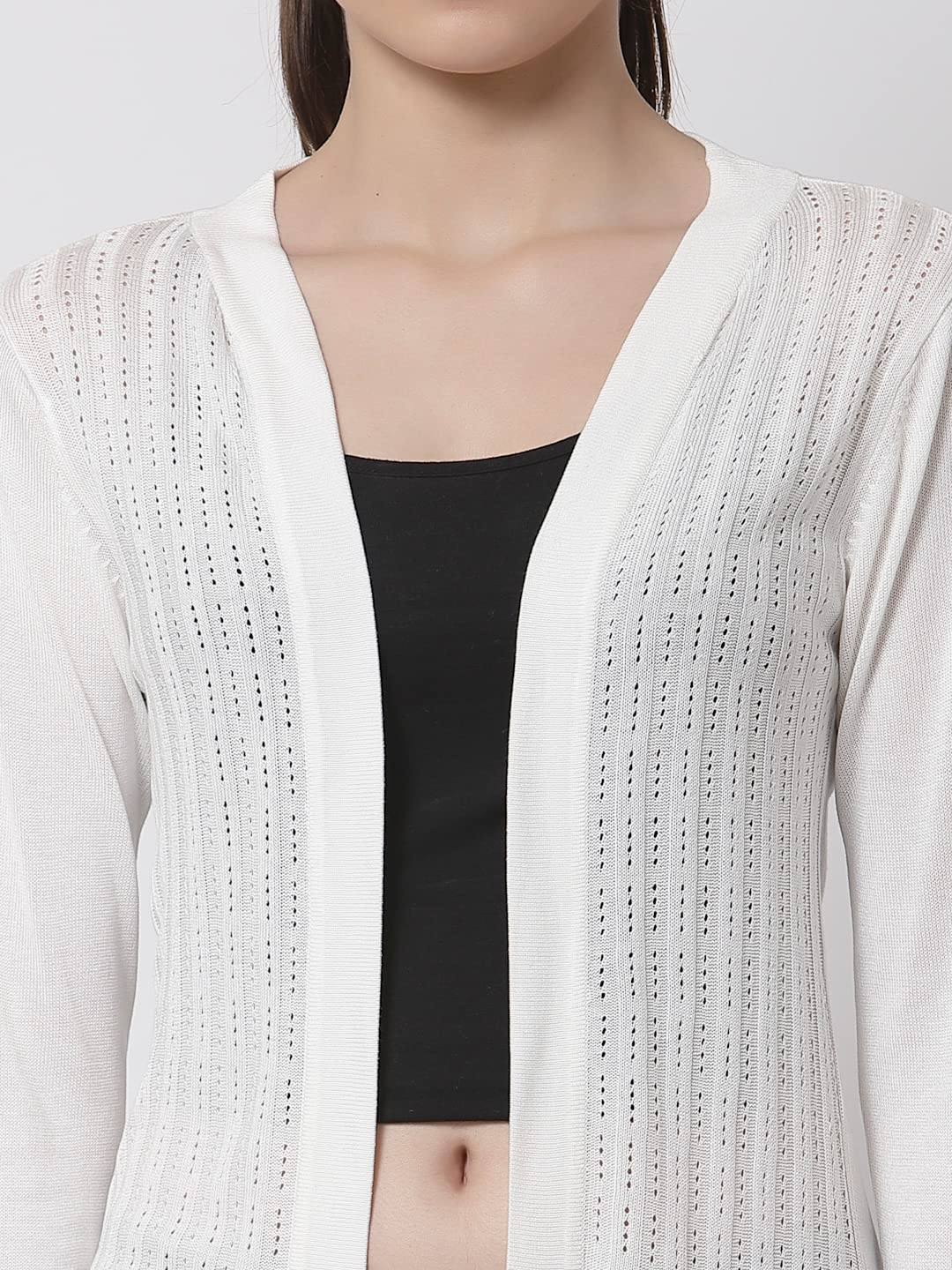 Style Quotient Women White Solid Shrug