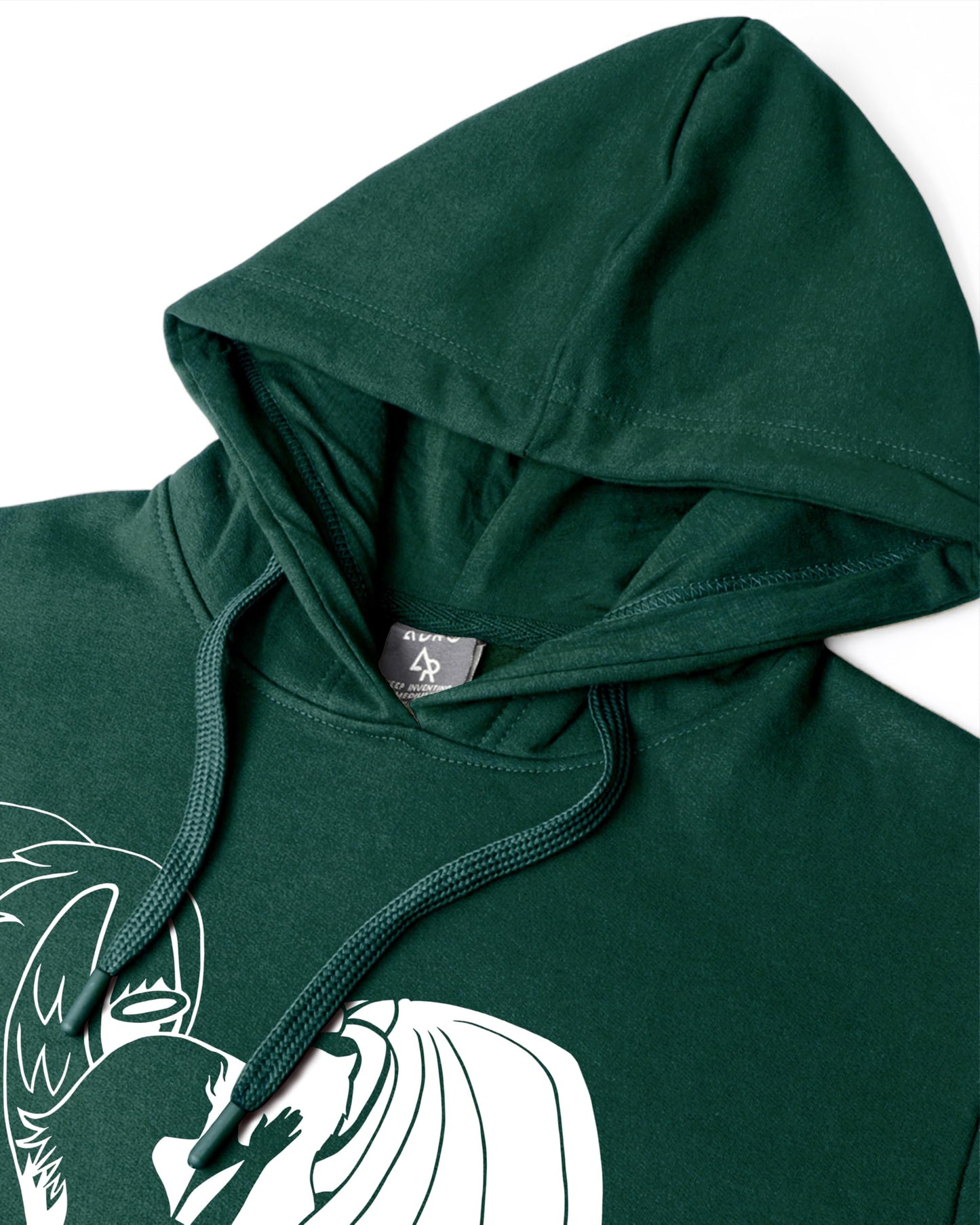 ADRO Men's Cotton Neck Hooded Sweatshirt (H24-DEVI-GRN_Green