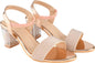 Shoetopia WomenS & GirlS Copper Transparent Block Heels Sandals