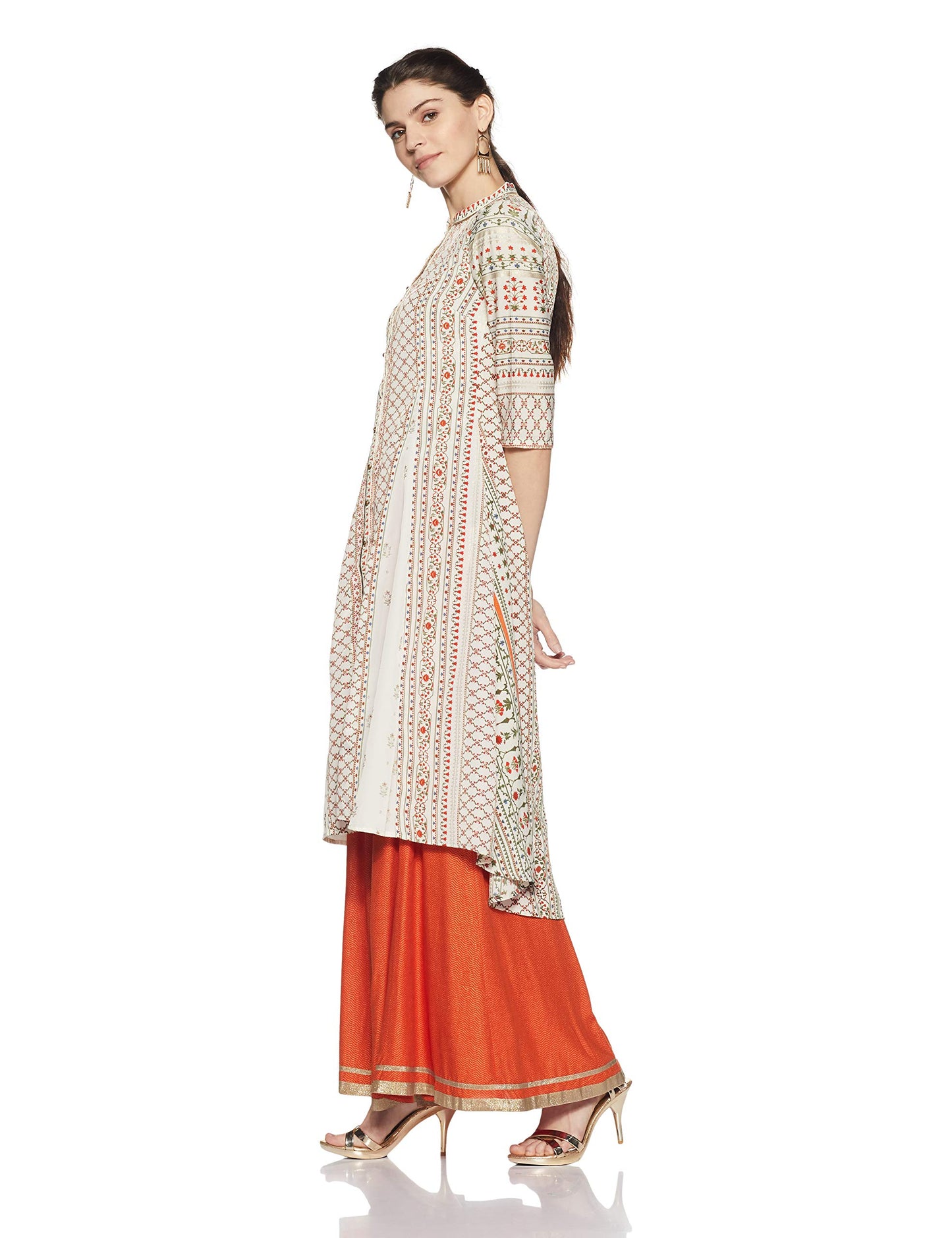 W for Woman Women's 100% Man Made Fiber Straight Kurta