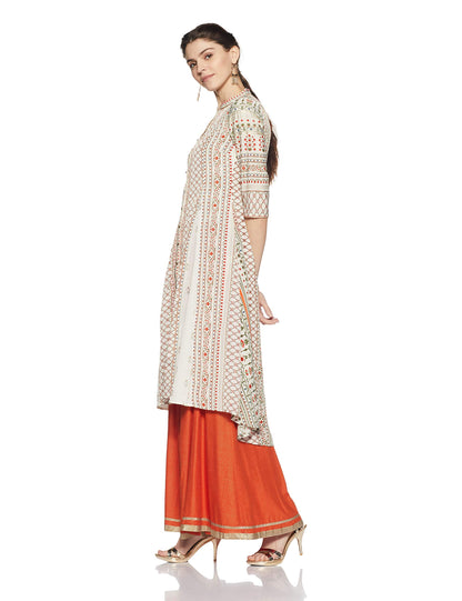 W for Woman Women's 100% Man Made Fiber Straight Kurta