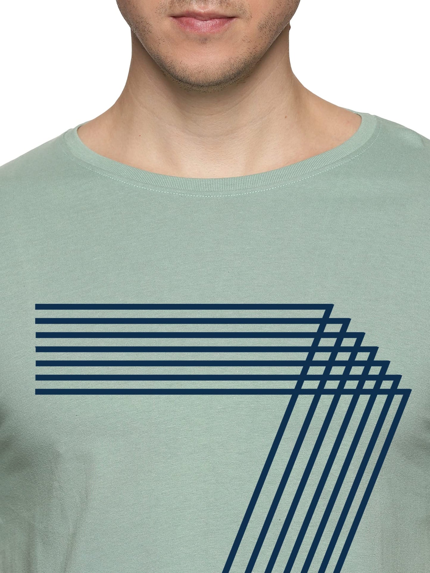 ADRO Men's 7 Number Design Printed T-Shirt (RN23-M-777-PT_Pista)