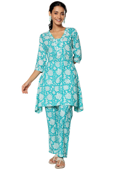 Libas WomenS Pure Cotton Kurta Sets (36753O_Blue