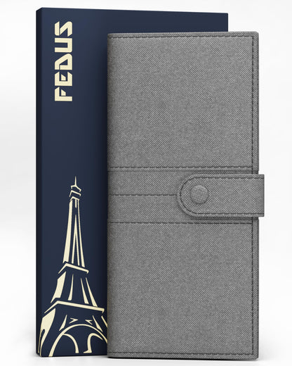 Fedus Leather Premium Long Currency Holder,Passport Holder For Unisex, Wallet With Card Holder,Id Card,Ticket,Currency,Boarding