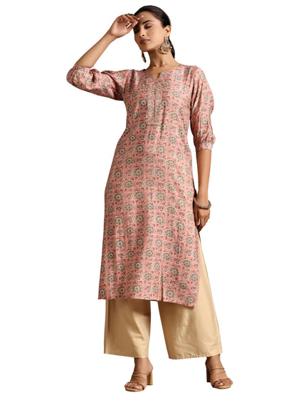 Libas WomenS Silk Regular Kurta (29219_Pink