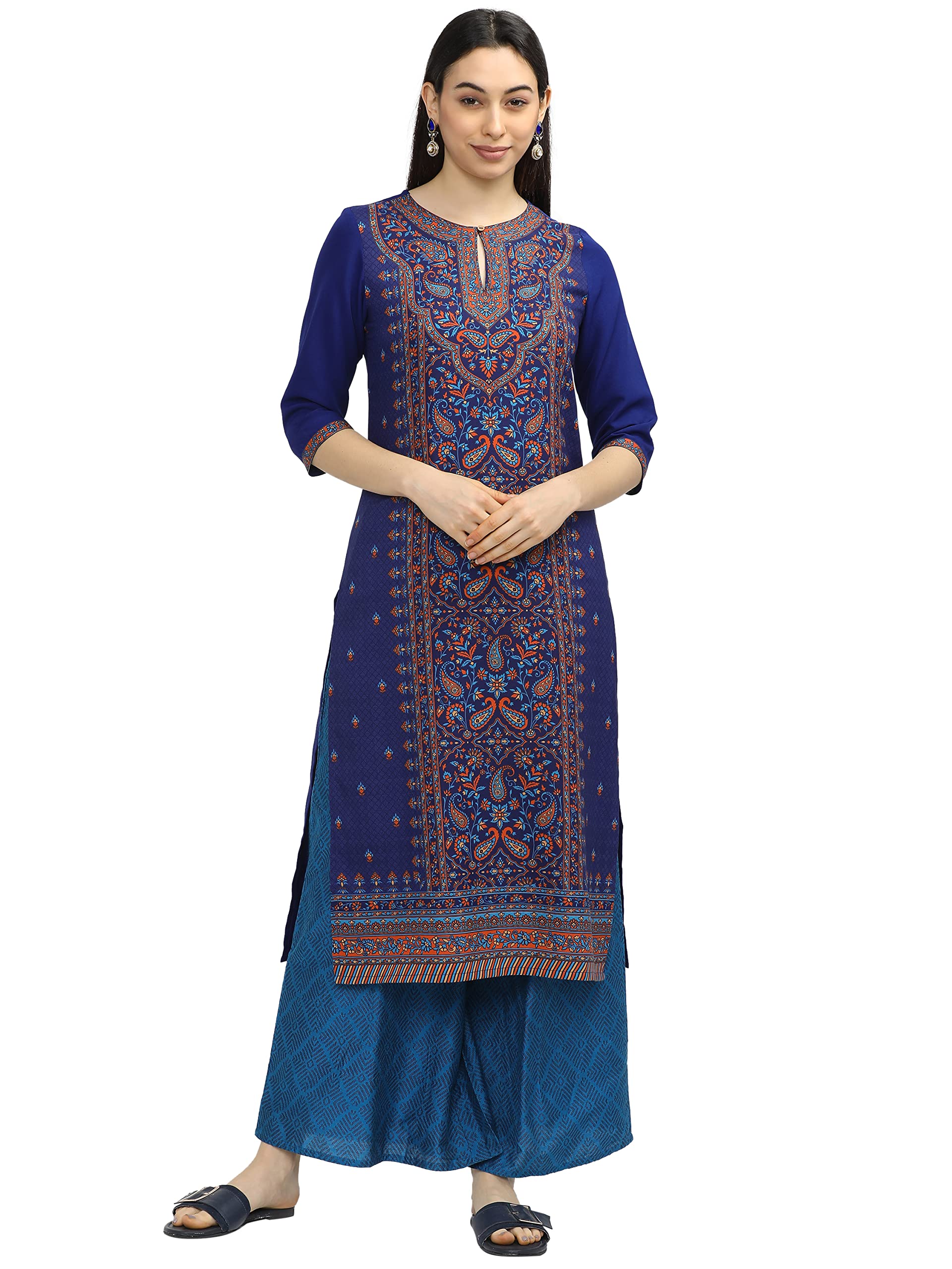 Ketch Women'S Polyester Regular Fit Fashion Vest Kurta (Khku000110_Blue, Small