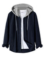 Noble Monk Mens Solid Regular Fit Shirt | Shirt with Hood | Full Sleeves Hooded Shirt for Men